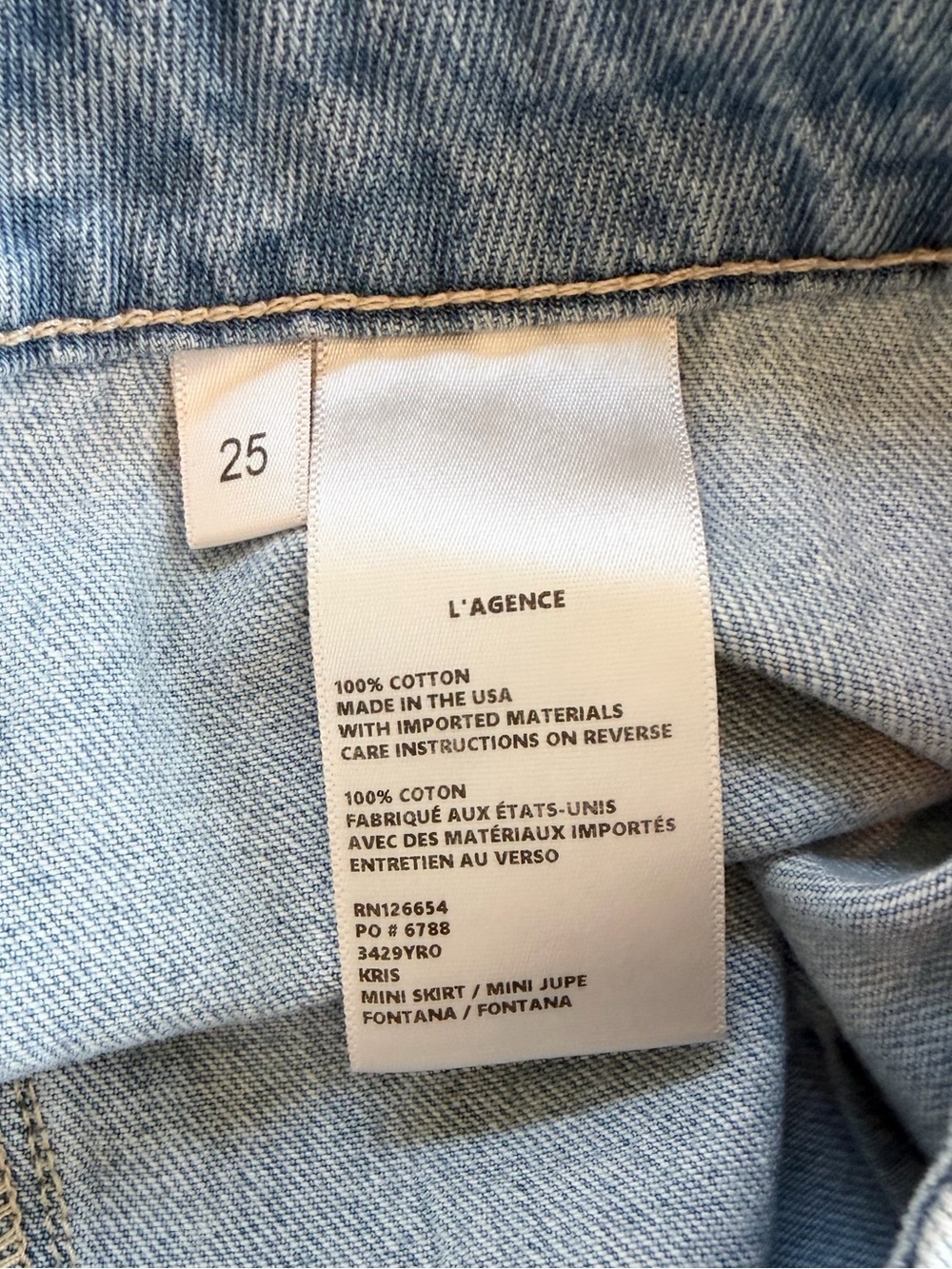 L’AGENCE The Kris Button Front Mini Skirt in Fontana Light Blue Size 25 NWT - Picture 7 of 9